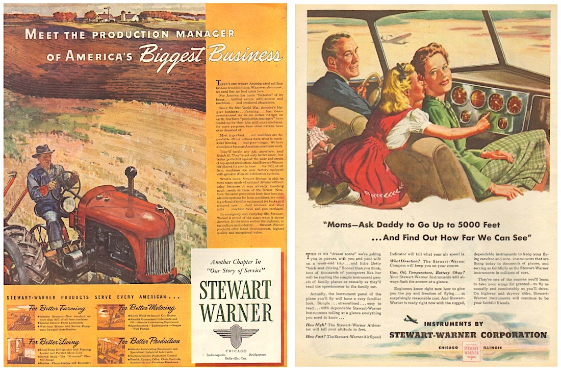 Stewart Warner 1944 ads