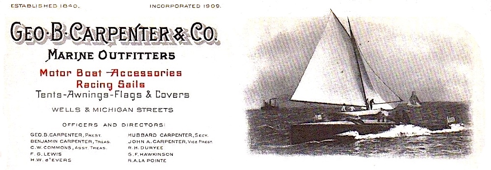 Geo B Carpenter 1913 letterhead