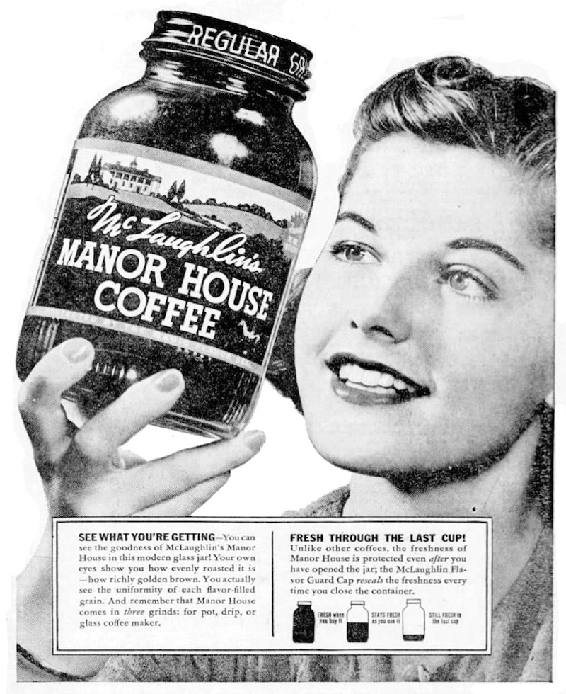 manor house coffee 1940 ad