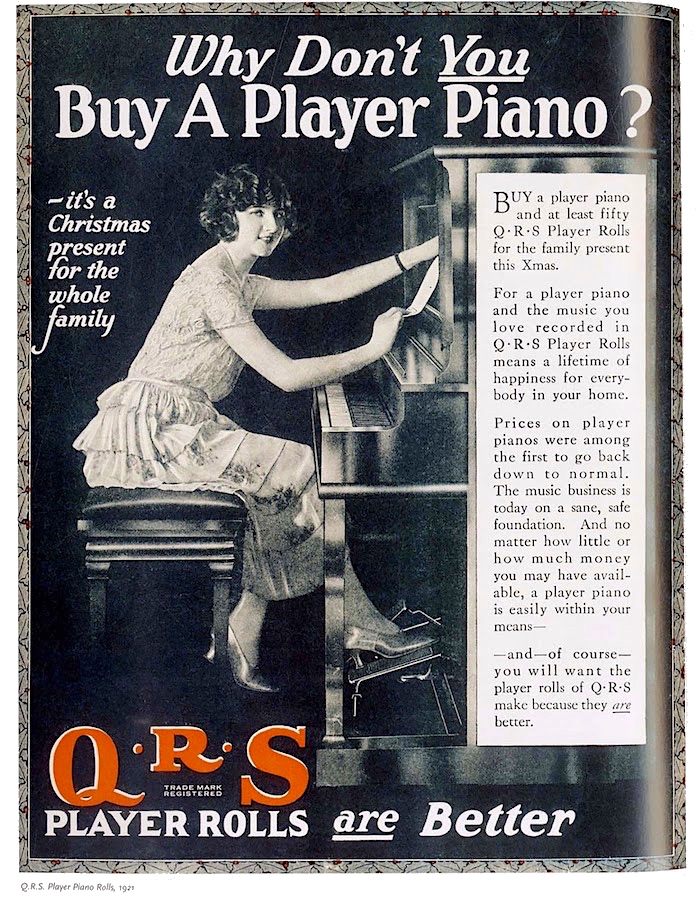 QRS Music Roll ad 1921