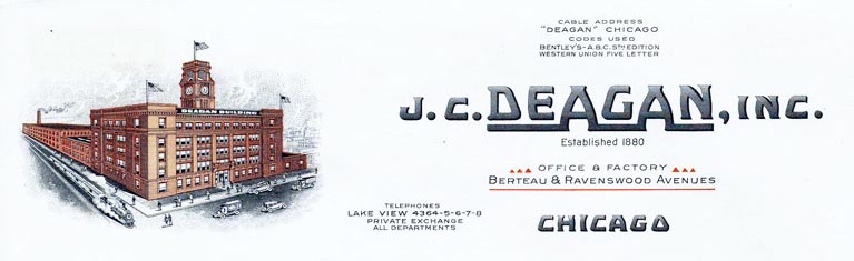 J. C. Deagan letterhead