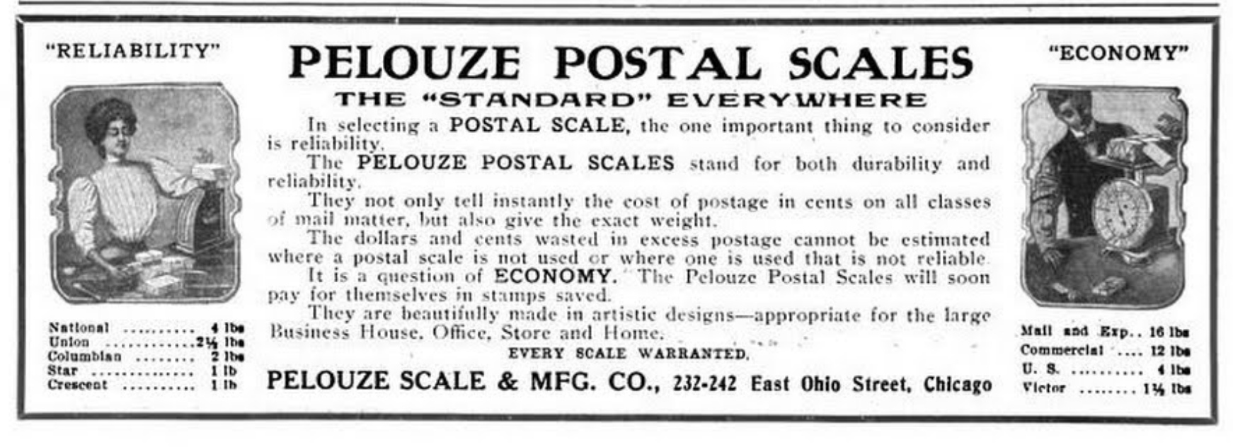 Vintage Pelouze Scale Mfg Co Miniature Star Postal Scales ,chicago Patent  1896, Small Letter Scales 