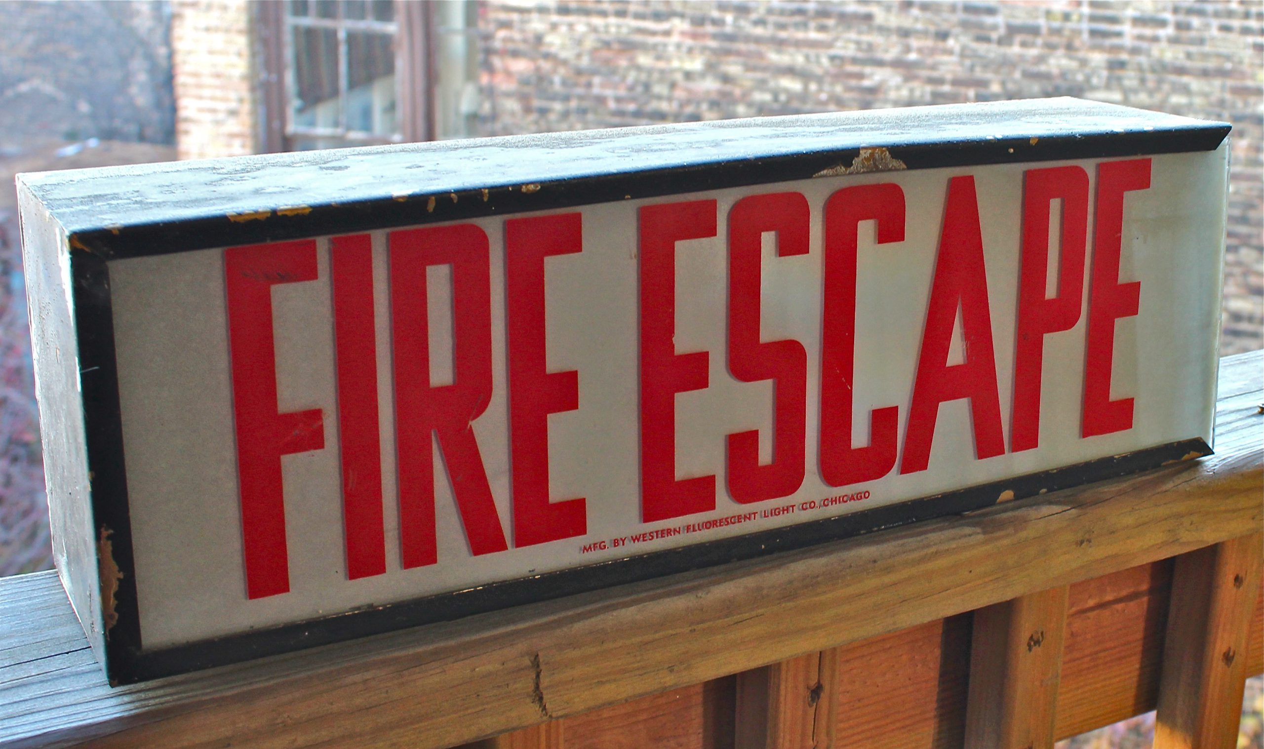 Western Fluorescent Light Co - Fire Escape Sign