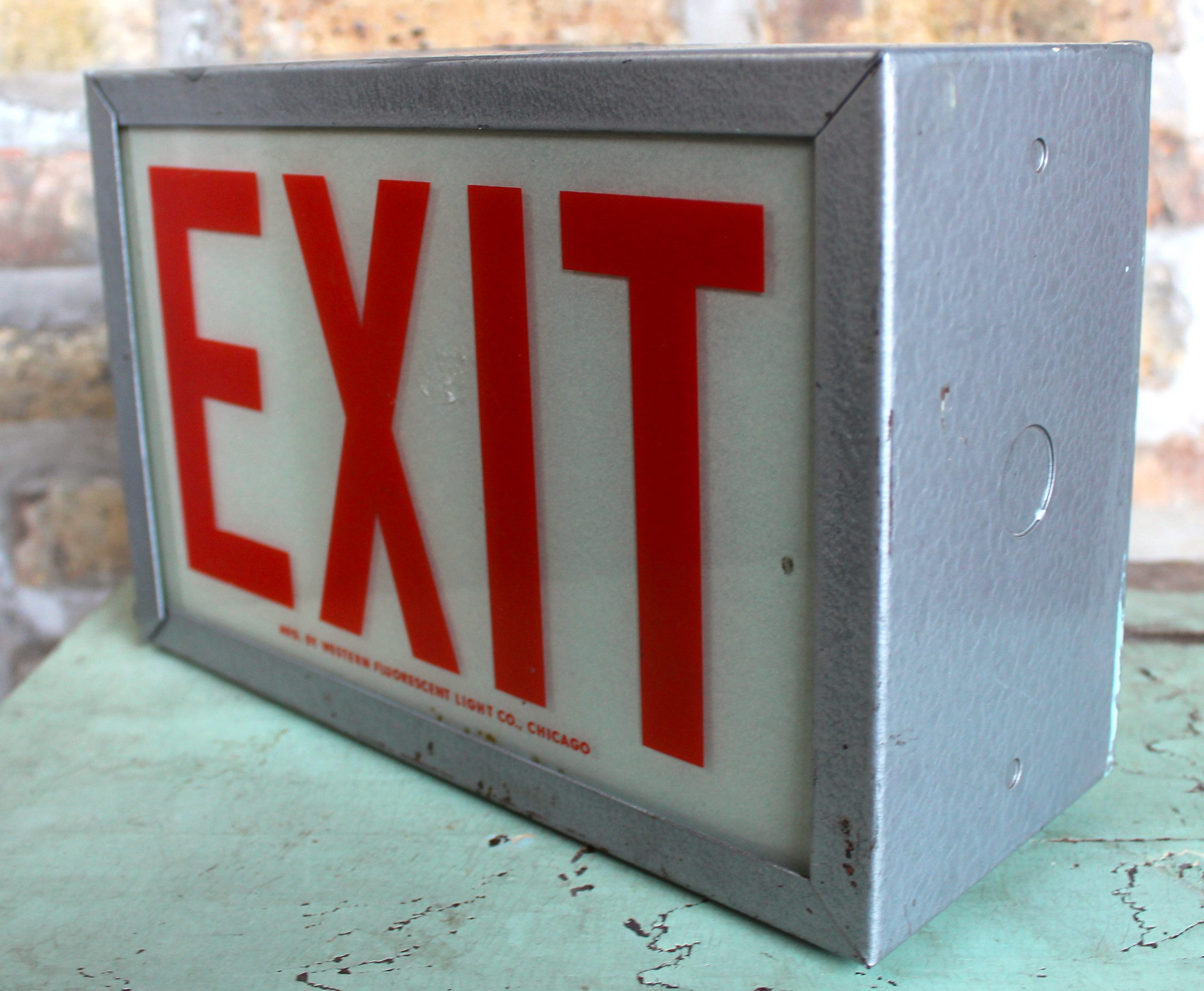 Exit Sign by Western Fluorescent Light Co., 1950s