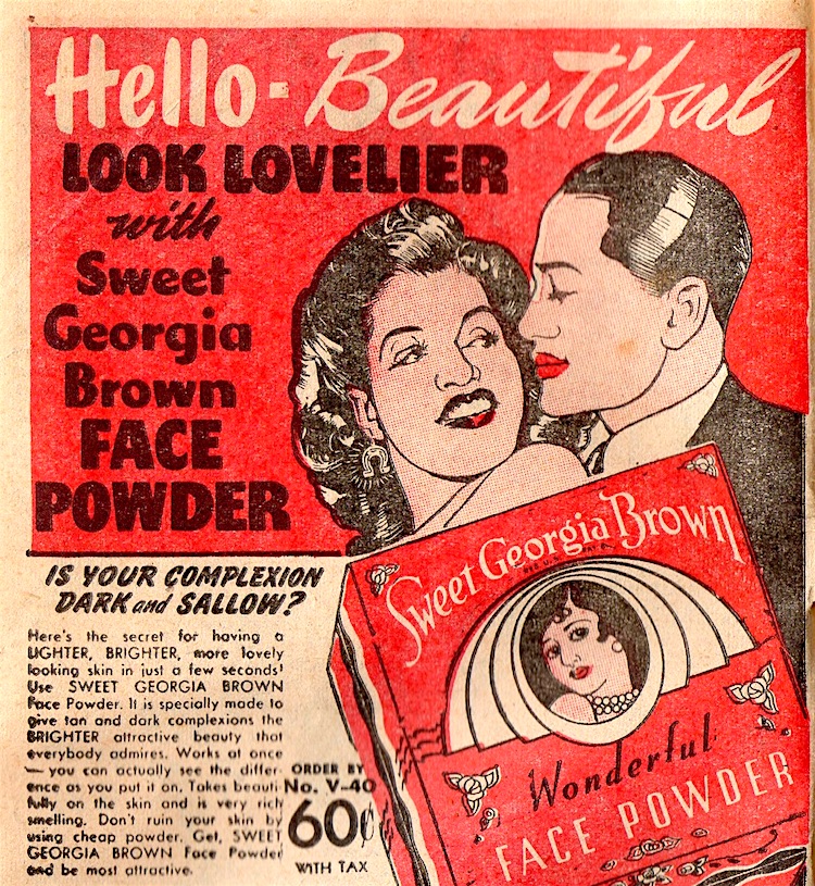 Vintage Look Reproduction Metal Sign 1946 Sweet Georgia Brown Body Powder 