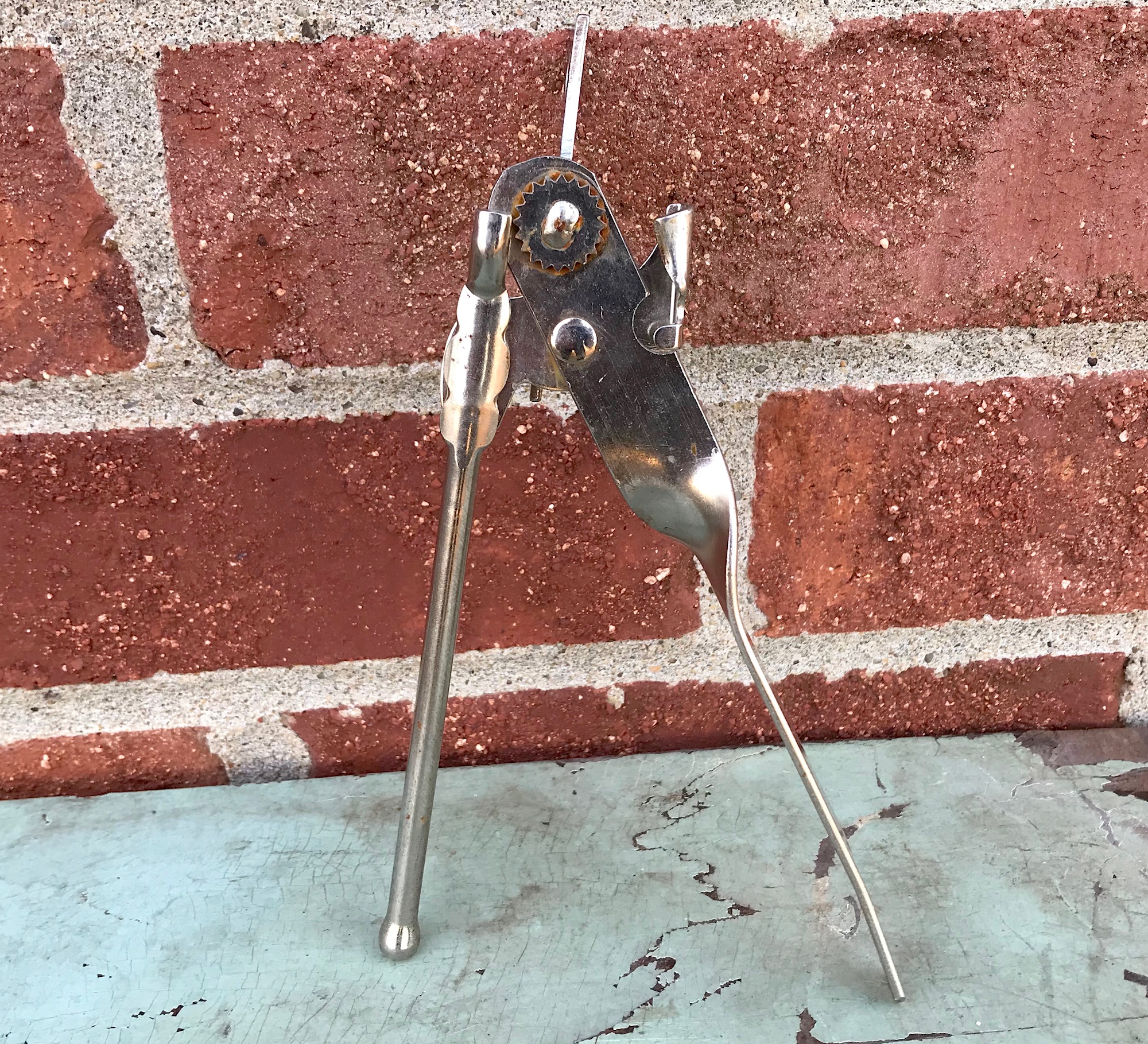 Vintage Can Opener Rare Gold Vaughan 1956 Quick and Easy Can and Bottle  Opener Stainless Steel Pair 