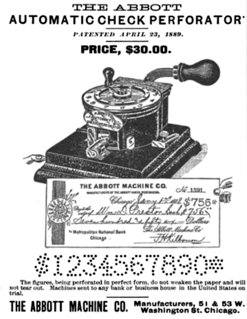 Abbott Automatic Check Perforator